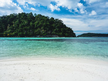 Scenic view of beach against sky