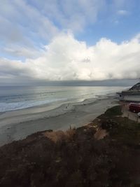 Scenic view of beach against sky