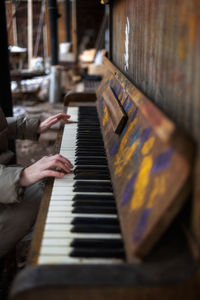 Close-up of piano