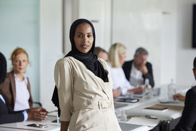 Young woman at business meeting