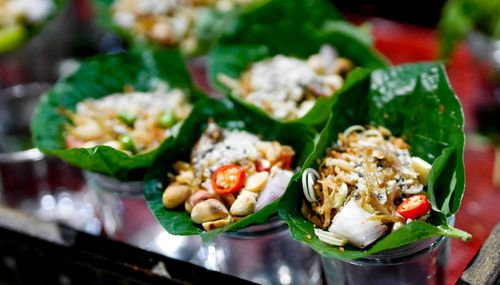 Close-up of food on table