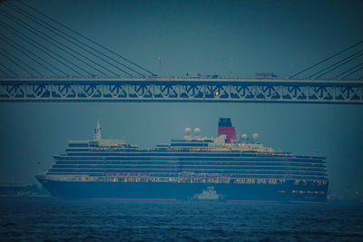 View of bridge over sea against clear sky