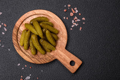 High angle view of food on table