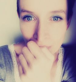 Close-up portrait of young woman