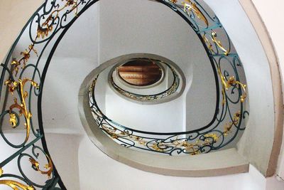 Low angle view of spiral staircase