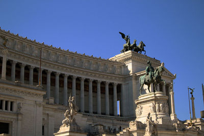 Low angle view of statue against sky