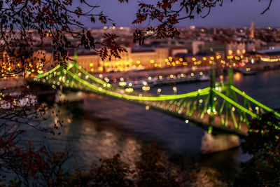 Illuminated city at night