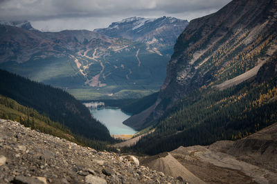 Scenic view of mountains against sky