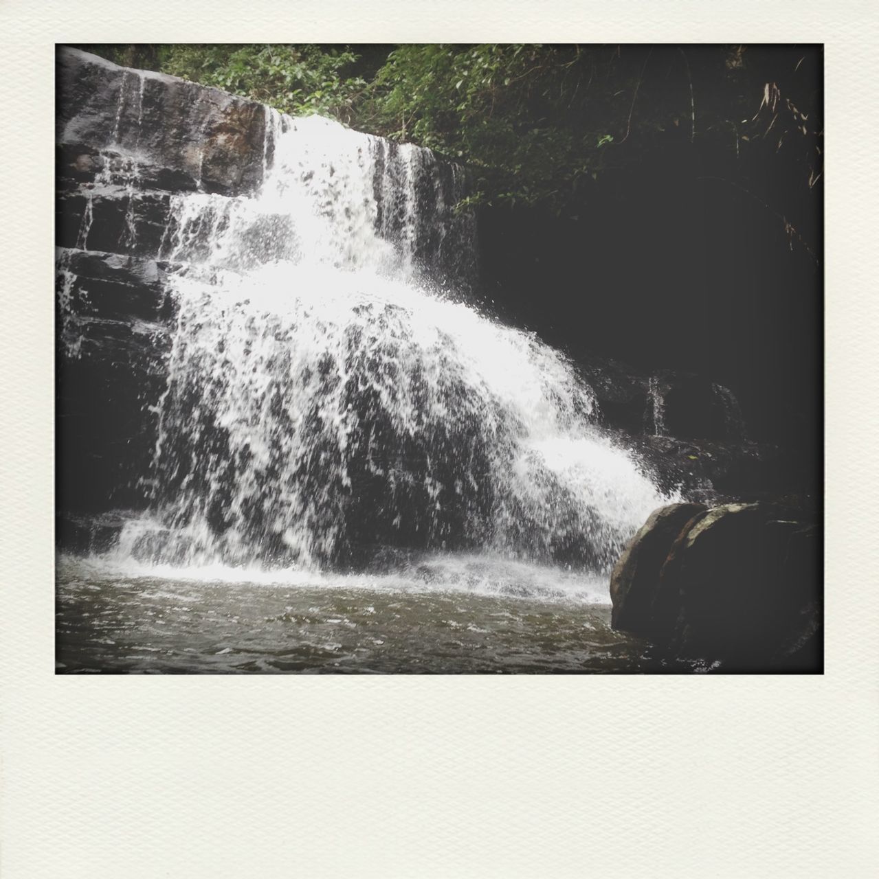 water, motion, transfer print, splashing, waterfall, waterfront, flowing water, auto post production filter, long exposure, surf, power in nature, rock - object, blurred motion, flowing, beauty in nature, nature, sea, wave, spraying, speed