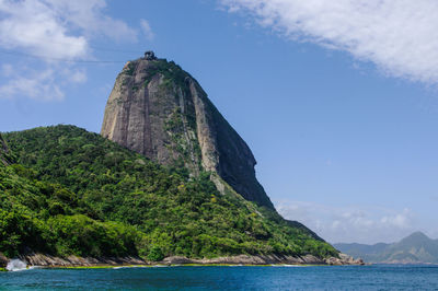 Scenic view of mountain against cloudy sky