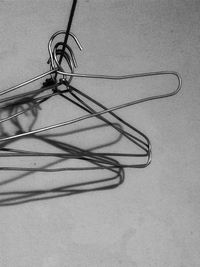 High angle view of barbed wire