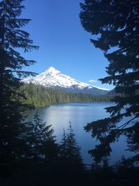 Mountain lake in the summer time