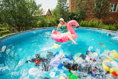 Woman in swimming pool