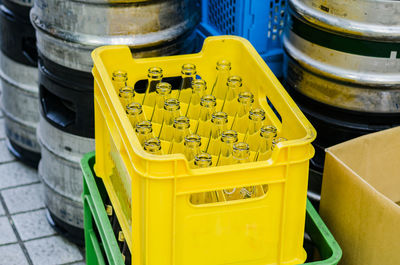 High angle view of garbage bin