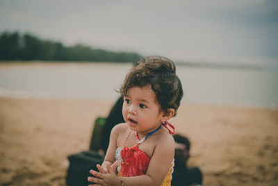 Portrait of boy on beach