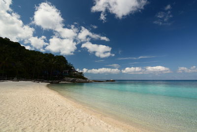 Scenic view of beach against sky