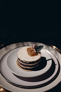 Close-up of dessert in plate on table