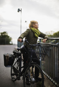 Young woman on bicycle