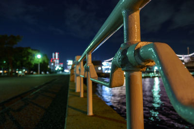 Close-up of illuminated city at night
