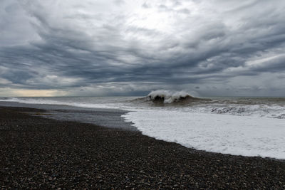 Scenic view of beach against sky