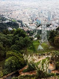 Aerial view of cityscape against sky