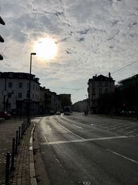 Street in city against sky