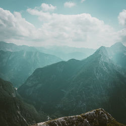 Scenic view of mountains against sky