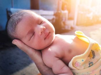 Close-up of baby boy