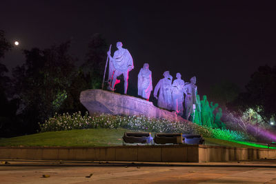 People in park at night