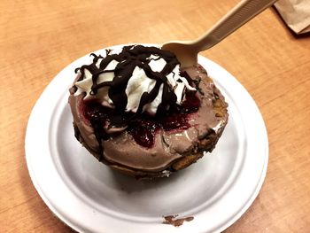 Close-up of ice cream in plate