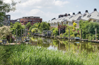 Green and water-rich suburb in the netherlands
