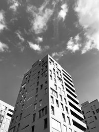 Low angle view of modern building against sky