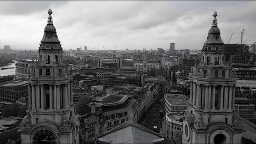 View of clock tower in city