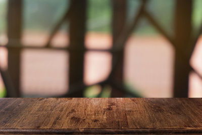 Close-up of wooden fence against blurred background