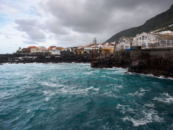 View of sea against cloudy sky