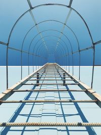 Low angle view of ladder against sky