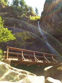 Scenic view of waterfall against trees