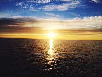 Scenic view of sea at sunset