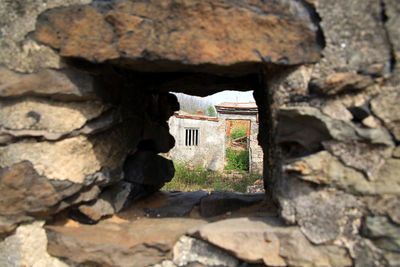 Stone wall of historic building