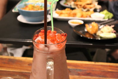 Close-up of drink on table