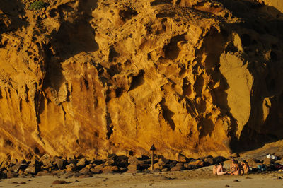 Scenic view of rock formation in sea