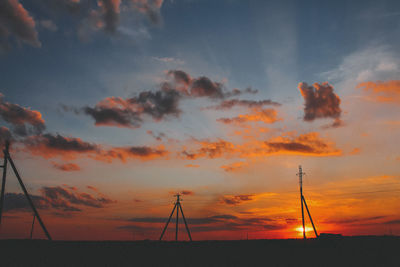 Low angle view of dramatic sky during sunset