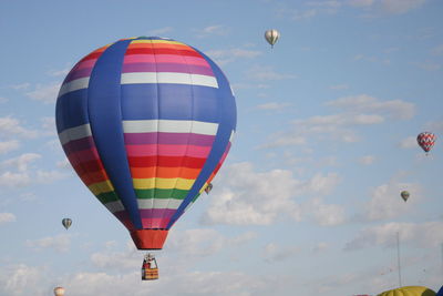 Low angle view of hot air balloon against sky