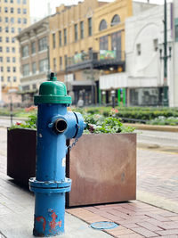 Fire hydrant blue and green