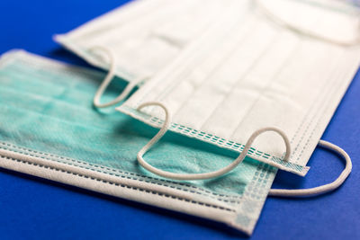 High angle view of eyeglasses on table