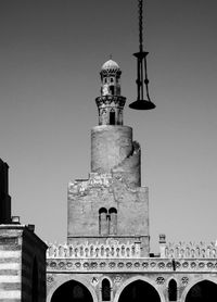 Low angle view of spire against clear sky