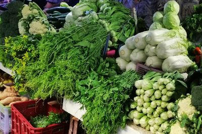 Vegetables for sale in market