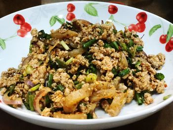 Close-up of meal served in plate