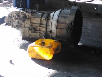 Yellow vintage car on truck