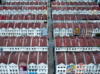 Full frame shot of residential buildings in city
